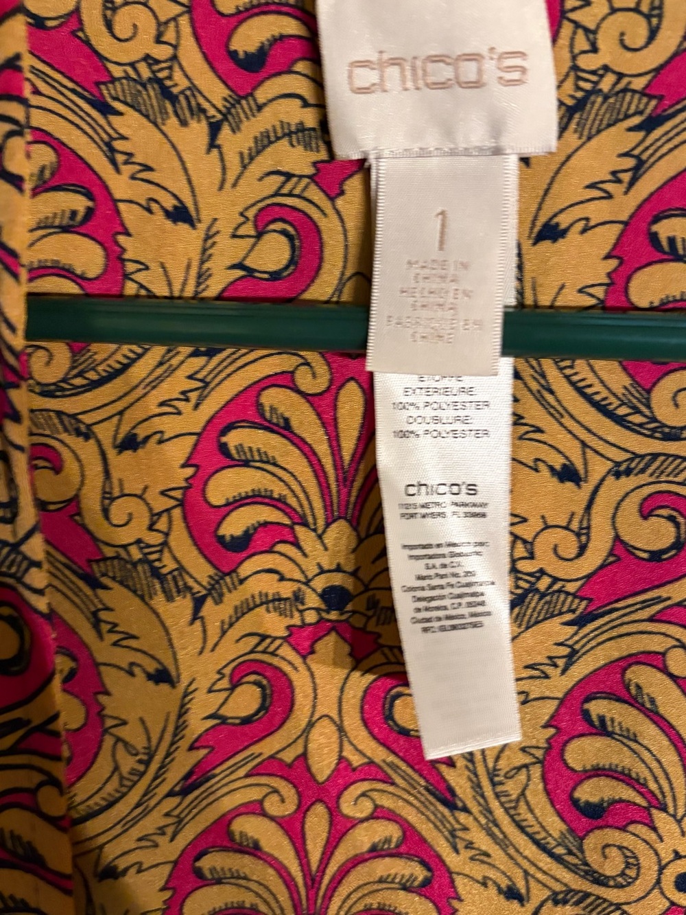 Chico's "Reversible" Printed Kimono 3/4 Sleeve Jacket Multi - Size 1 - Picture 2 of 3